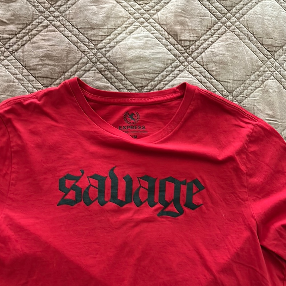 Express Red Short Sleeve Tee